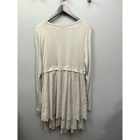 Monroe & Main Dress Womens Plus Size 1X gray tunic layered Tie Front Textured - Picture 2 of 7